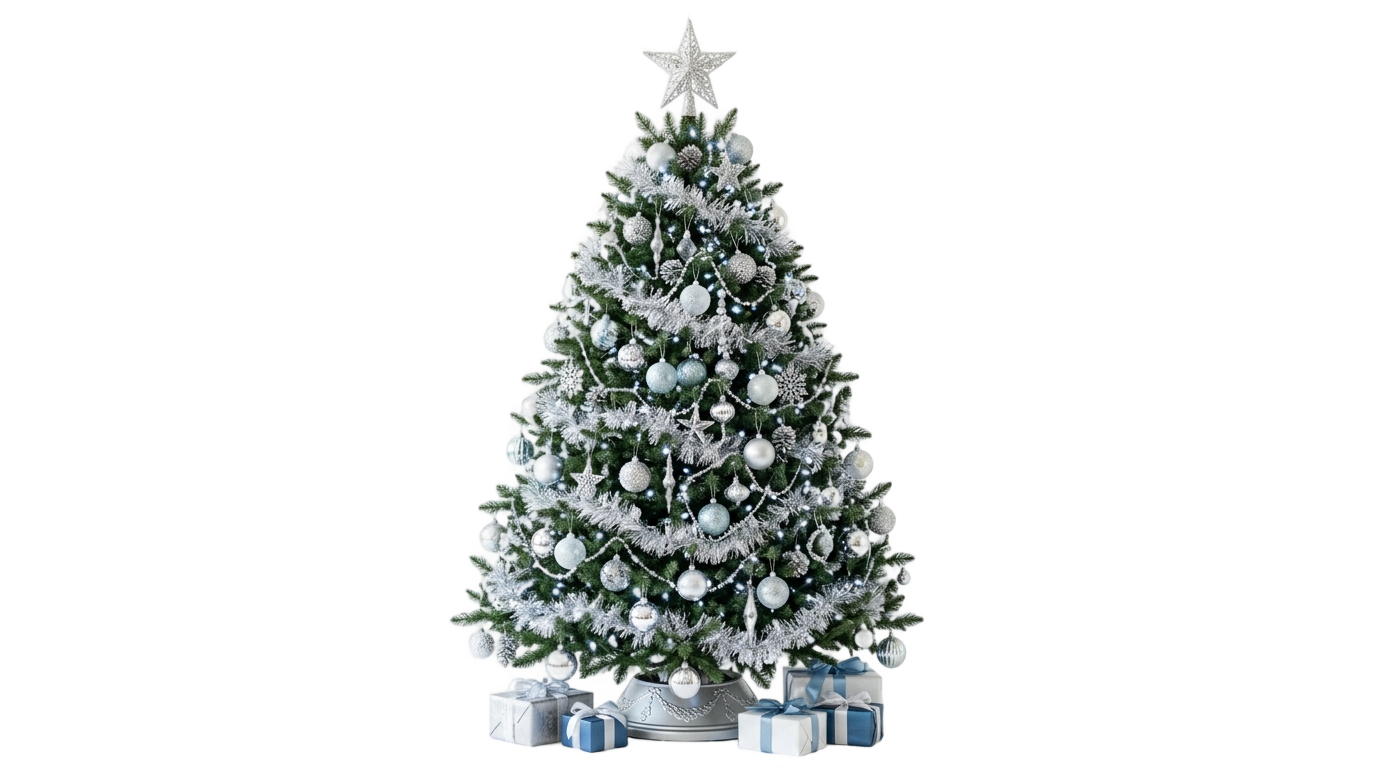 christmas tree silver png PNG transparent background