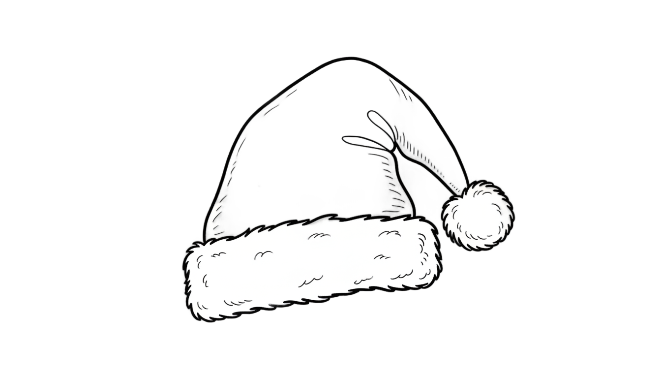 santa hat outline png PNG transparent background