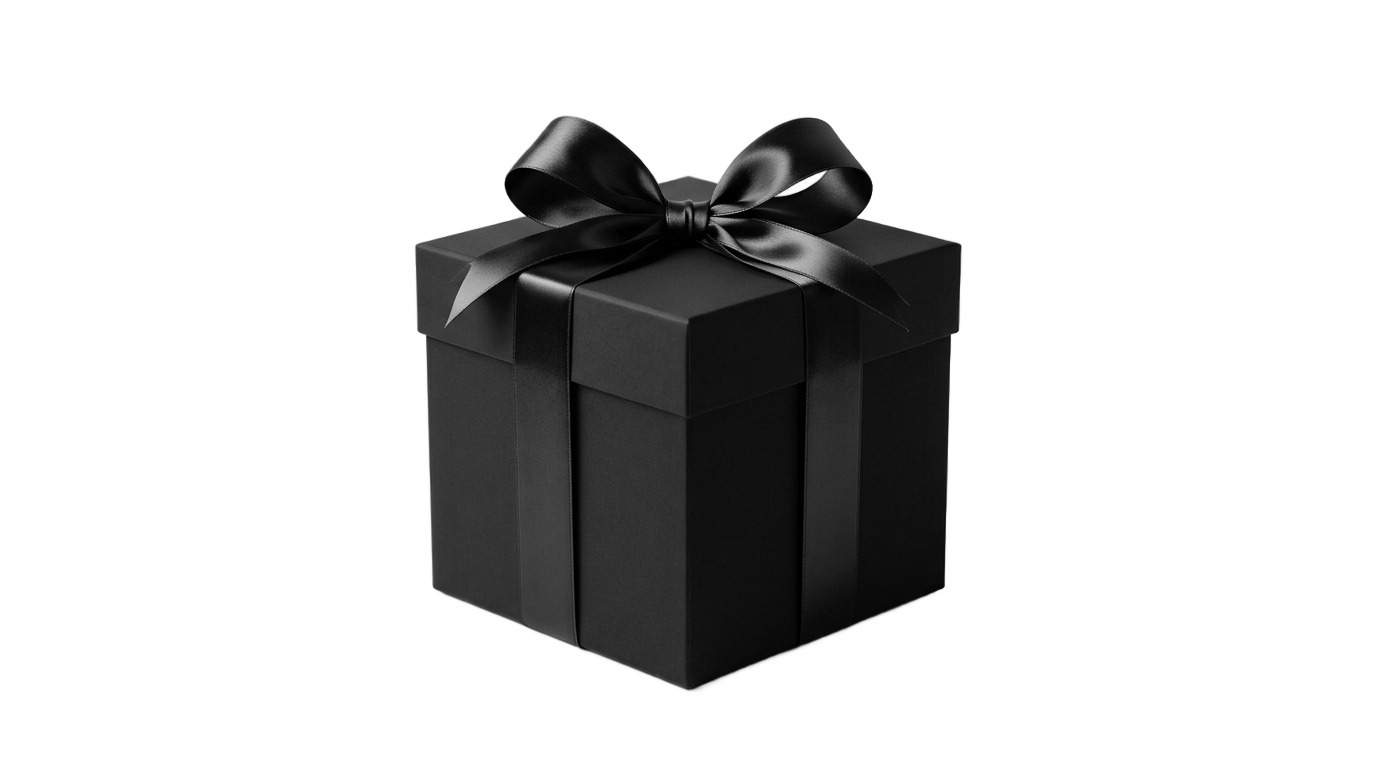 black gift box png PNG transparent background