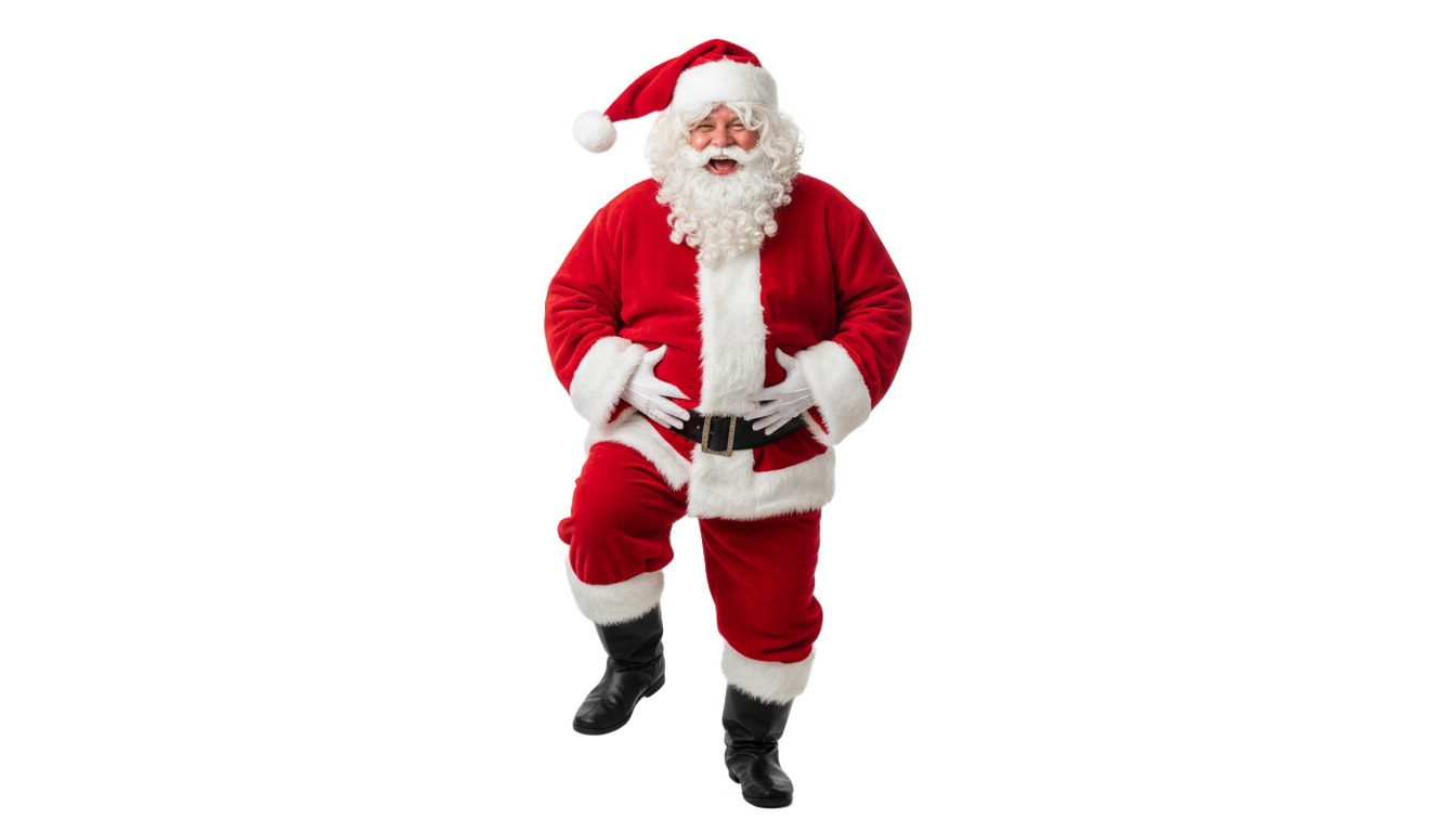 funny santa png PNG transparent background