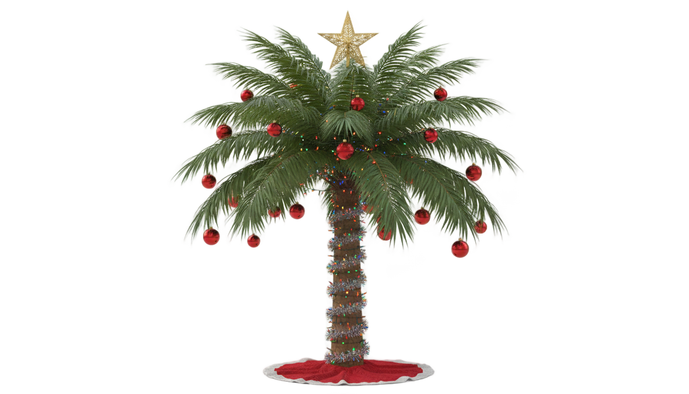 christmas palm tree png PNG transparent background
