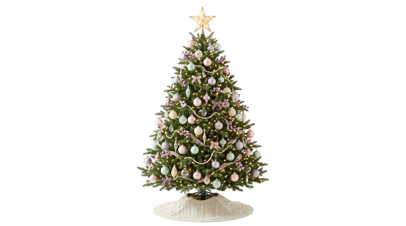 pastel christmas tree png PNG transparent background