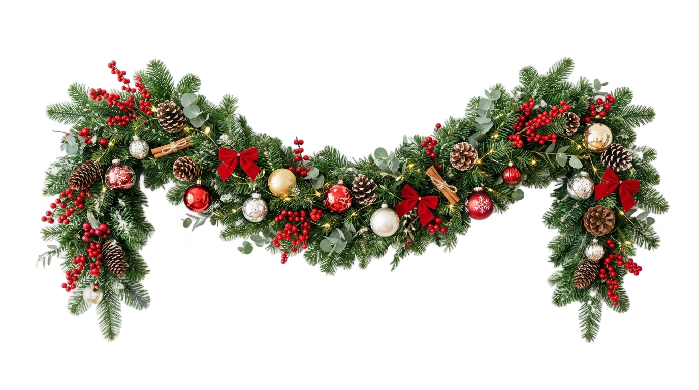 christmas tree garland png PNG transparent background