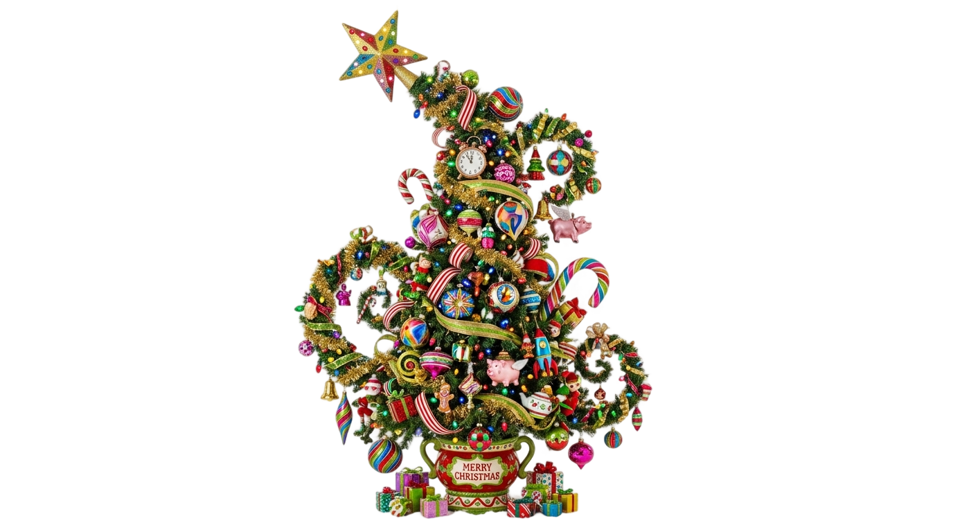 whimsical christmas tree png PNG transparent background