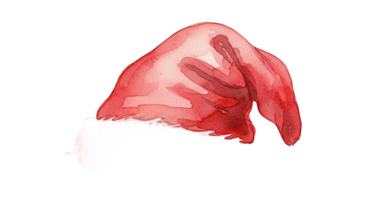 watercolor santa hat png PNG transparent background