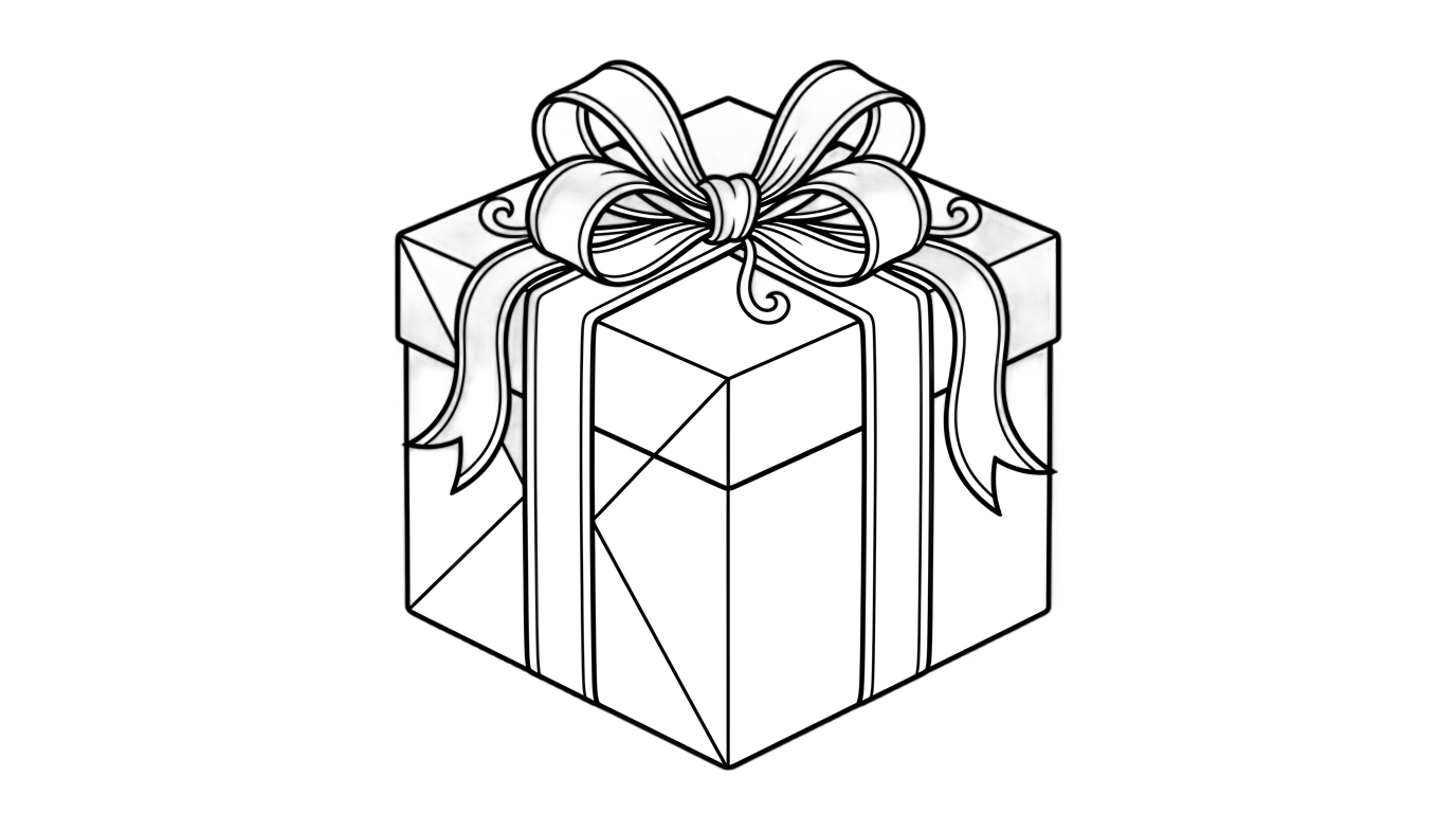 gift box png black and white PNG transparent background