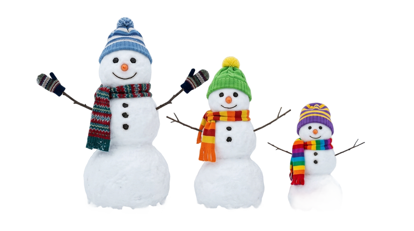 snowman family png PNG transparent background