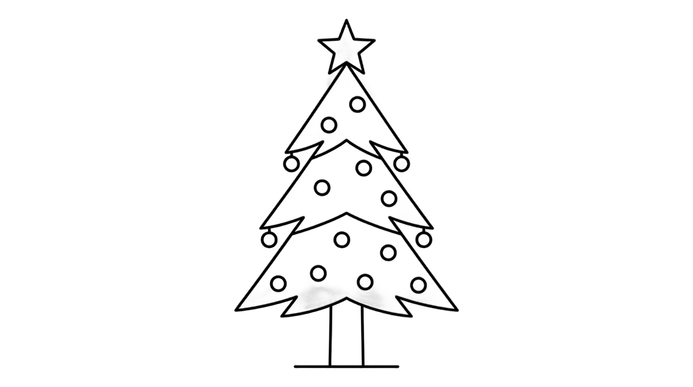 christmas tree line art png PNG transparent background