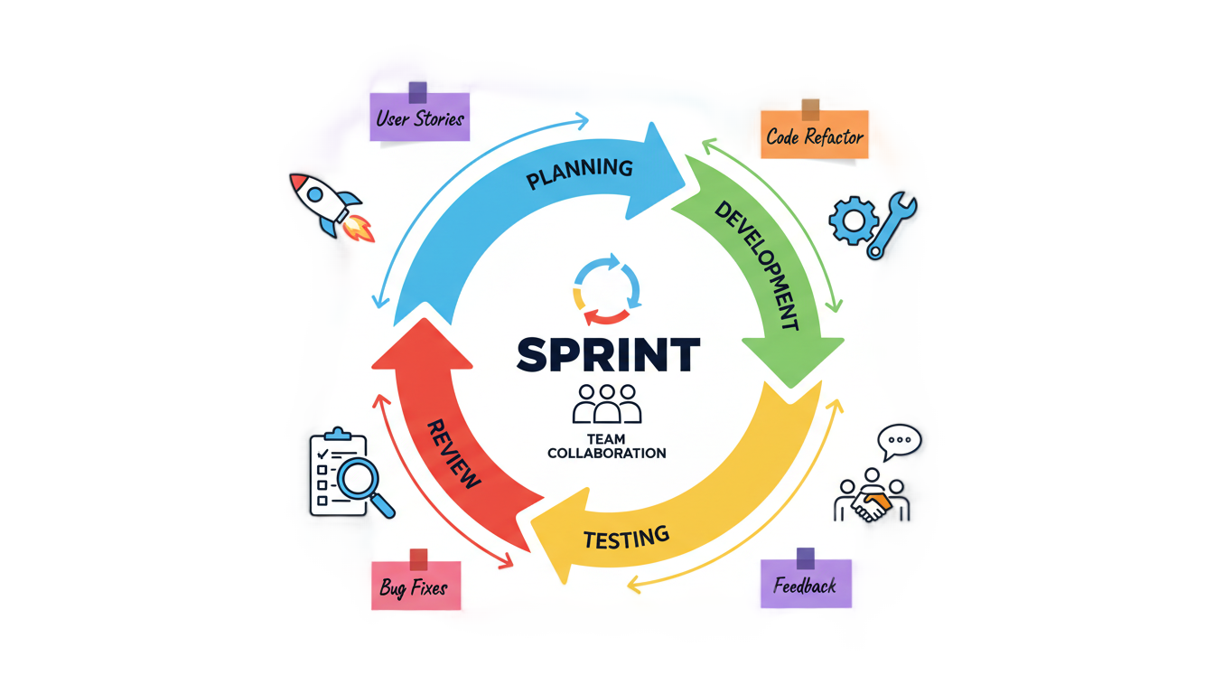 agile methodology diagram png PNG transparent background