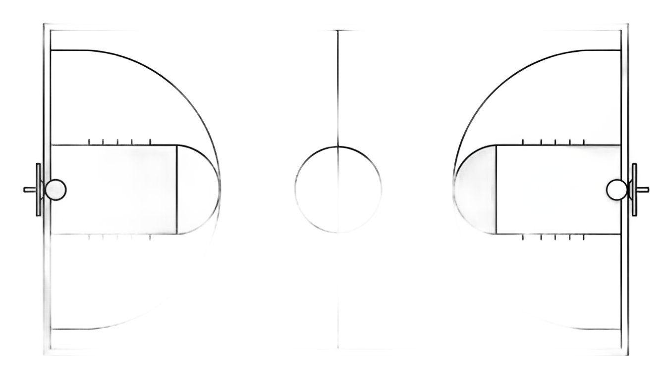 basketball court diagram png PNG transparent background