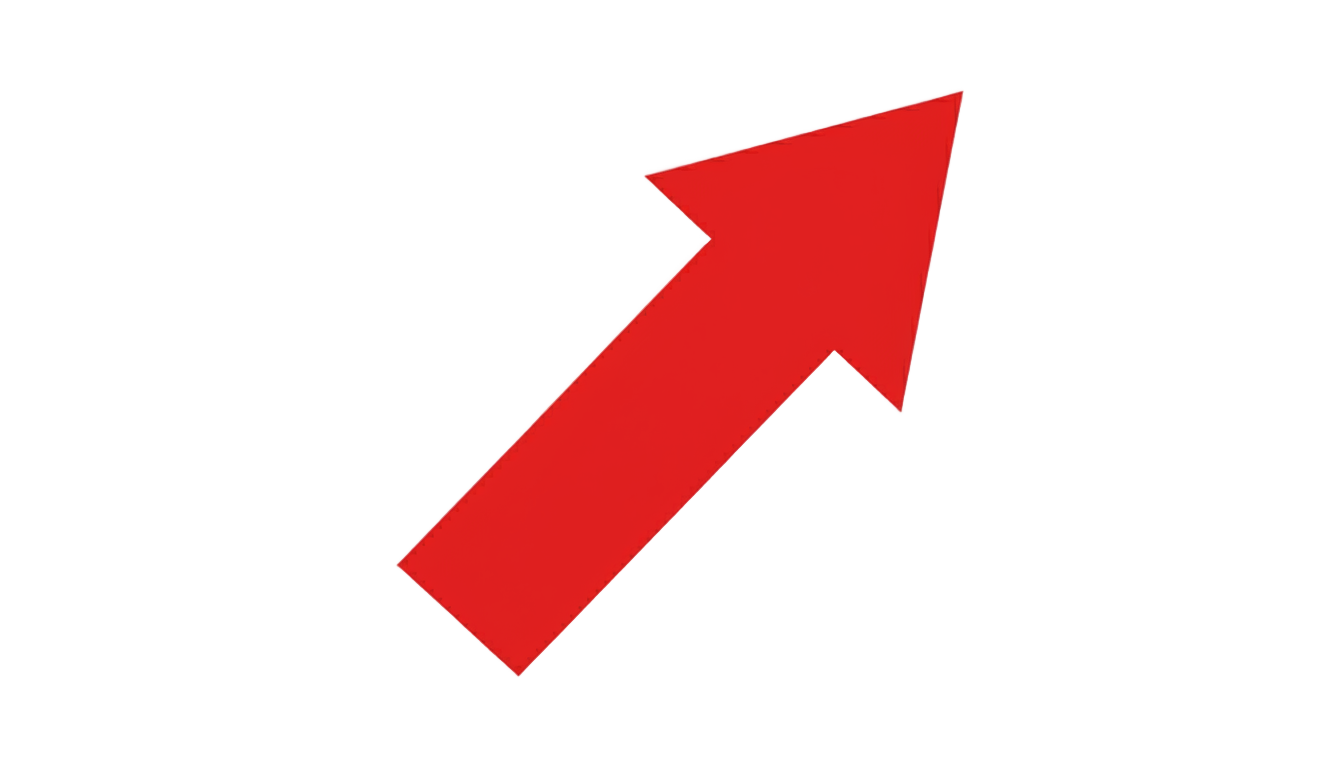 red growth arrow png PNG transparent background