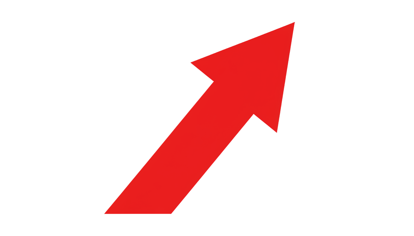 red growth arrow png PNG transparent background