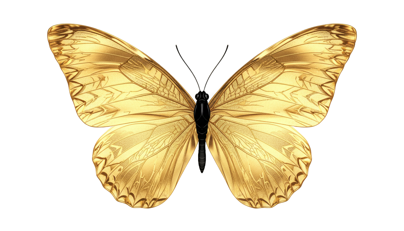 golden butterfly png PNG transparent background