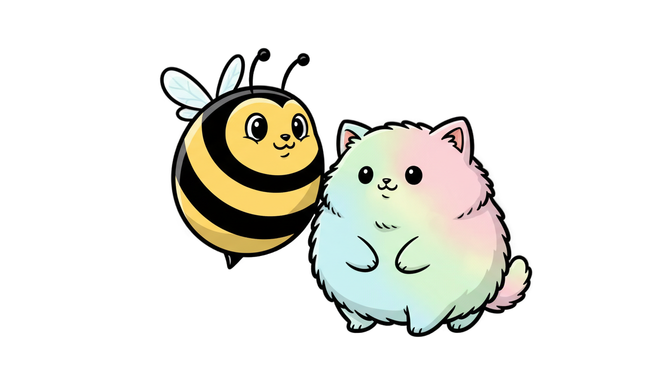bee and puppycat logo png PNG transparent background