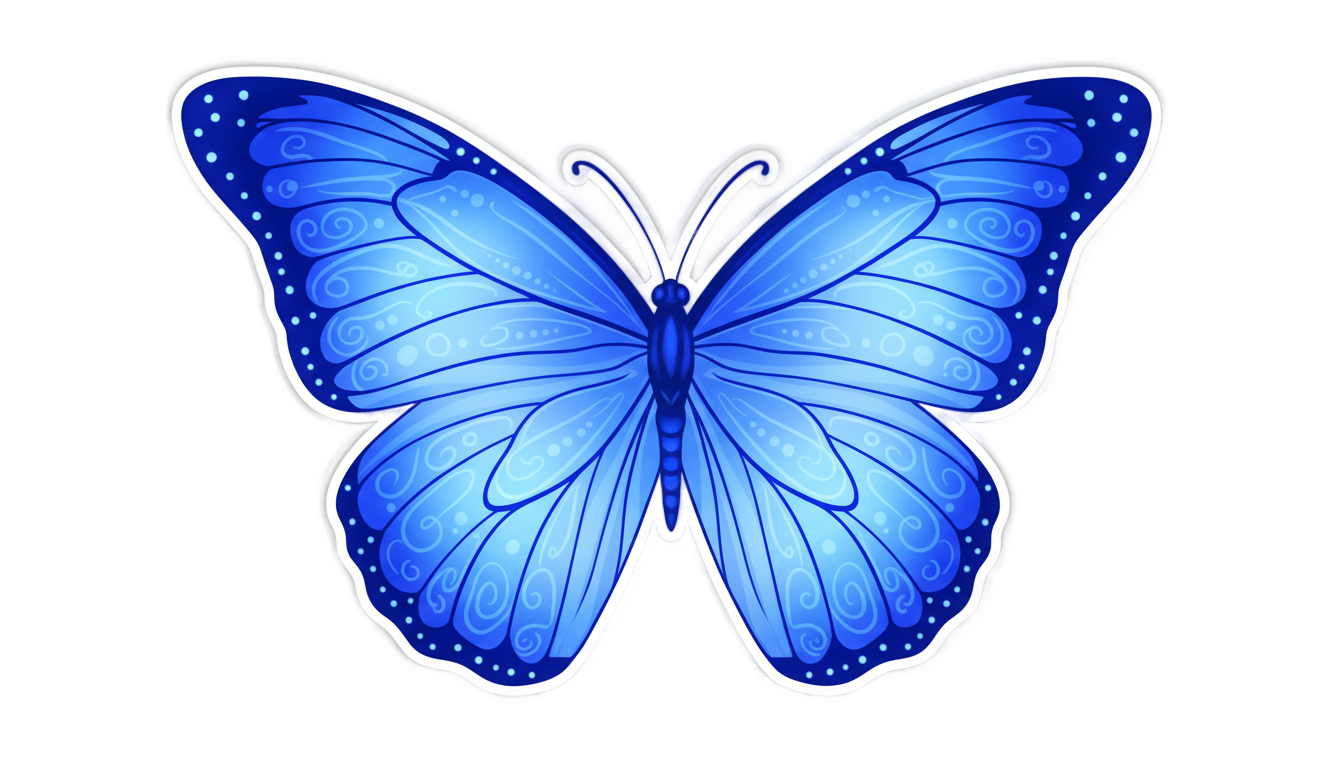 blue butterfly sticker png PNG transparent background