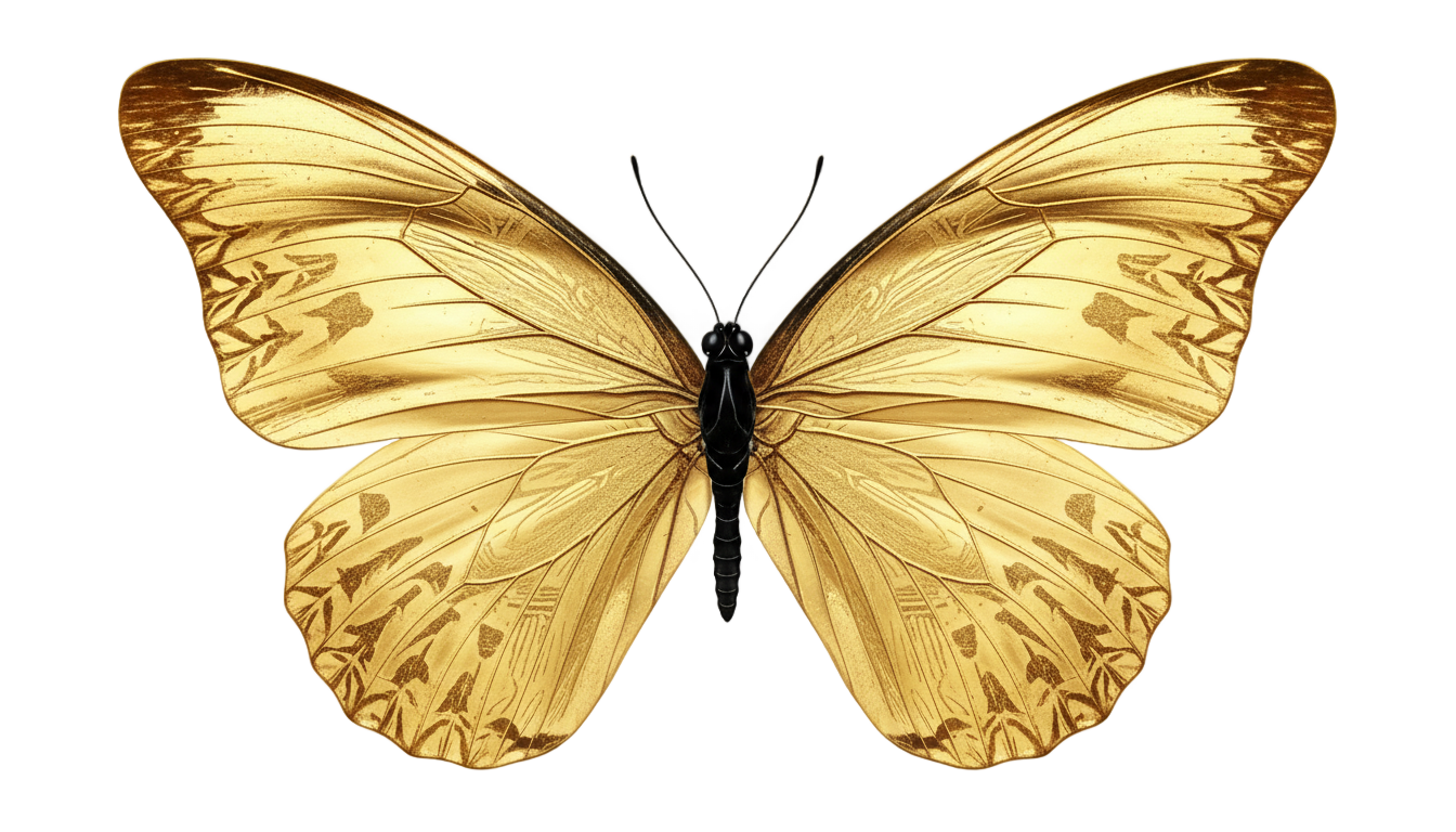 golden butterfly png PNG transparent background