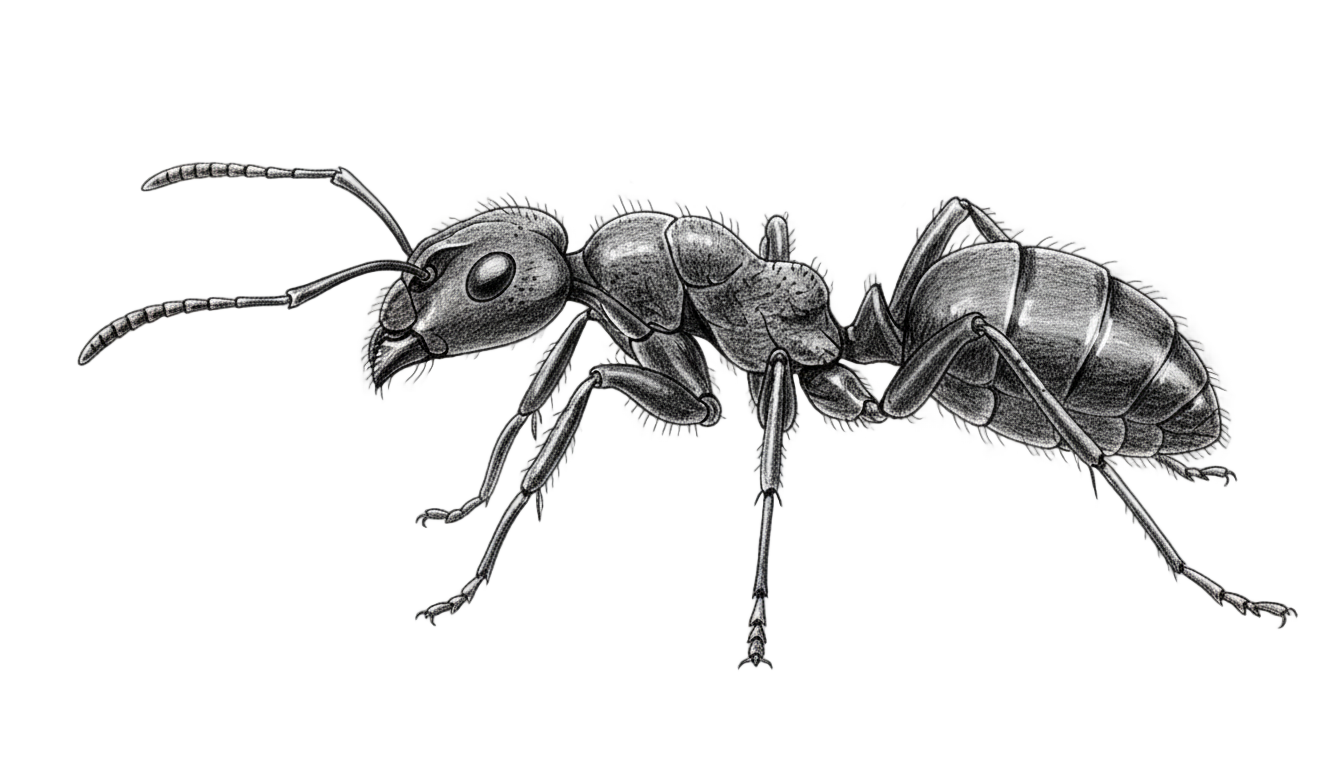 ant png black and white PNG transparent background