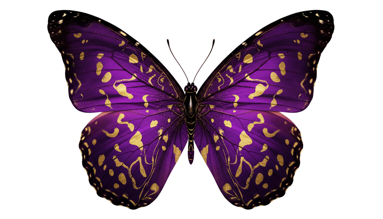 purple and gold butterfly png PNG transparent background