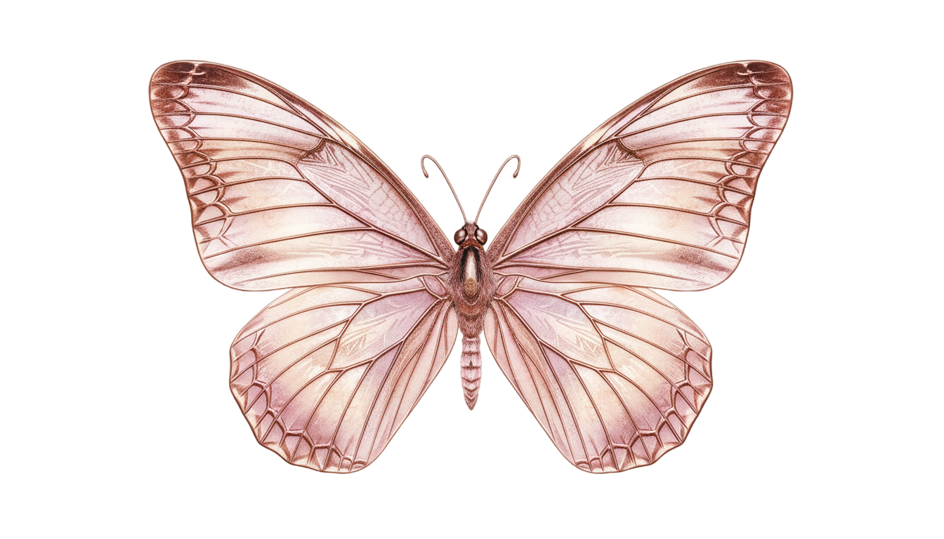 rose gold butterfly png PNG transparent background
