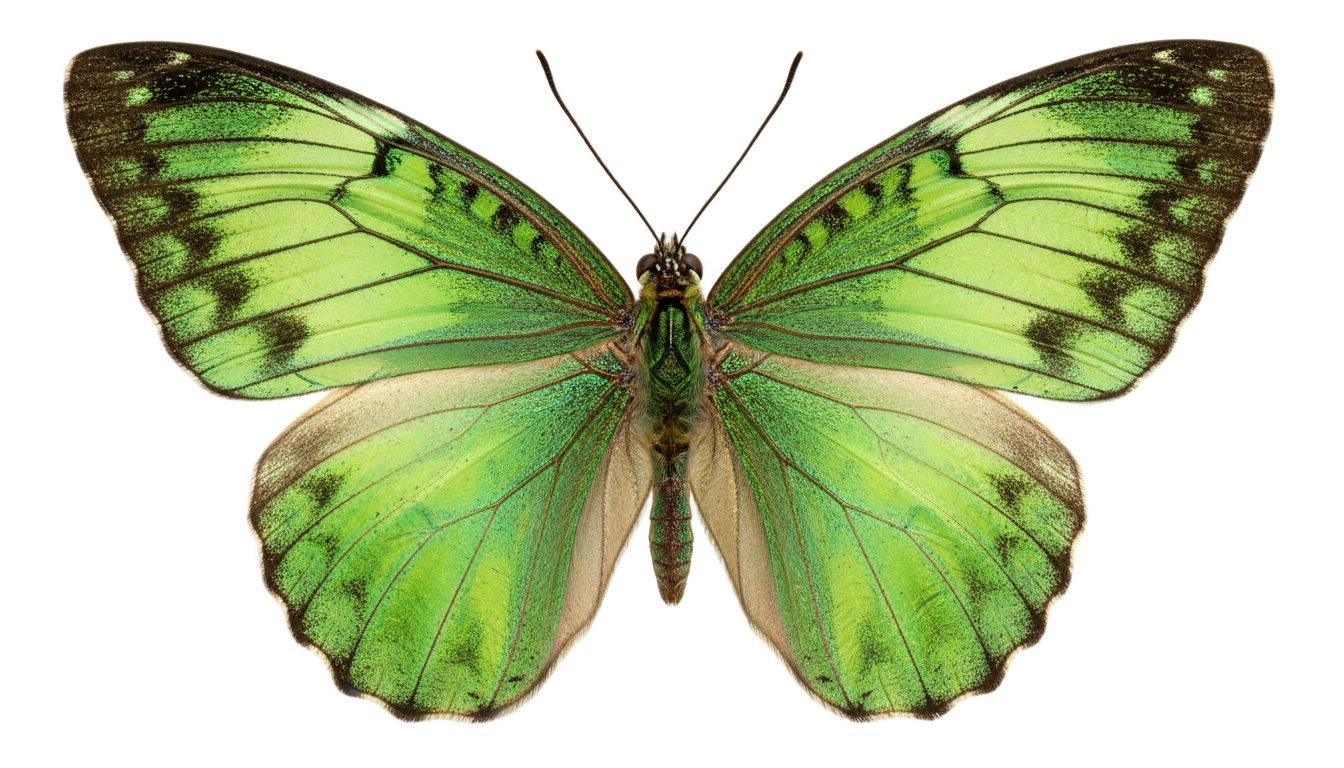 real green butterfly png PNG transparent background