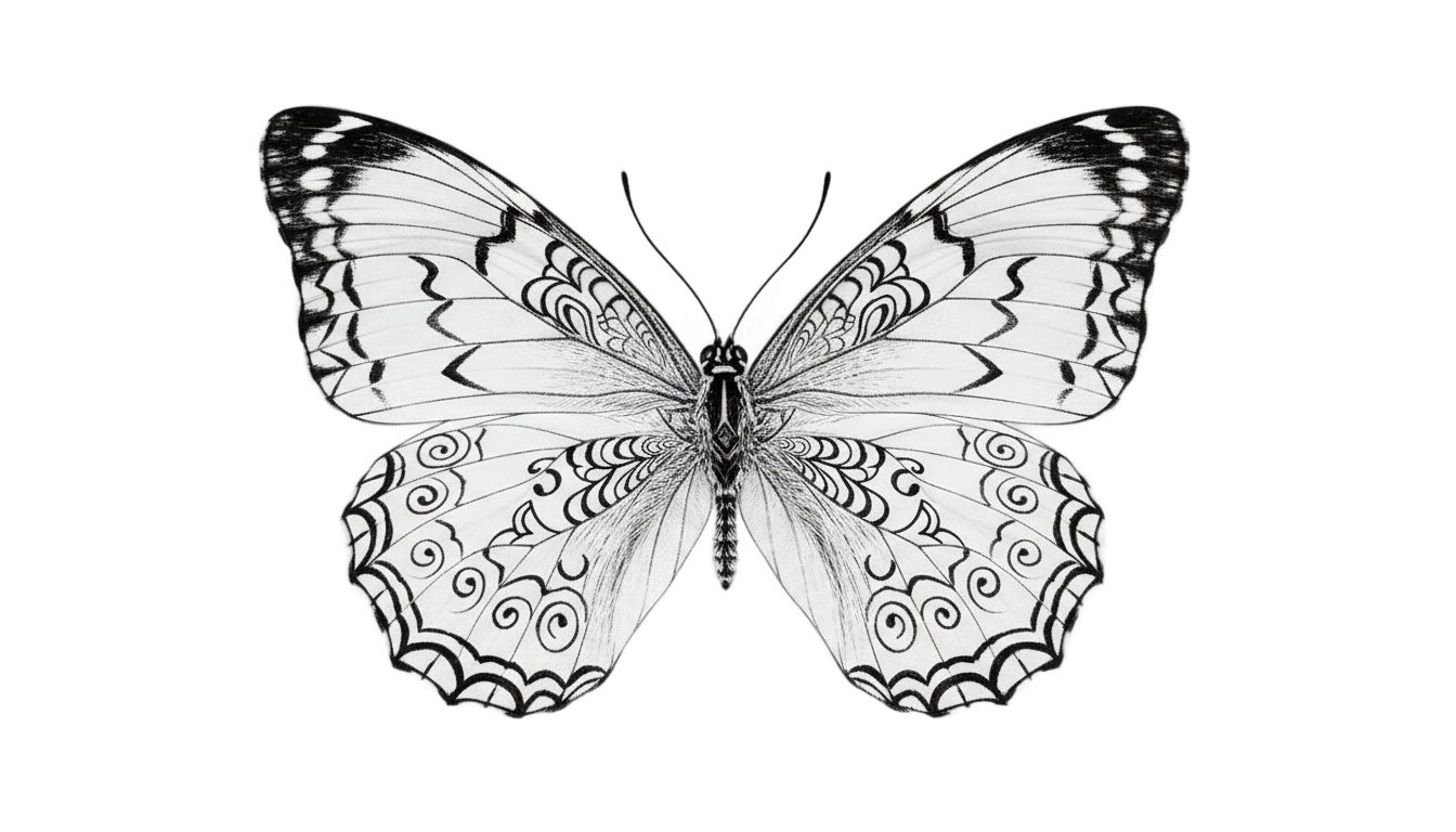 butterfly png black and white PNG transparent background