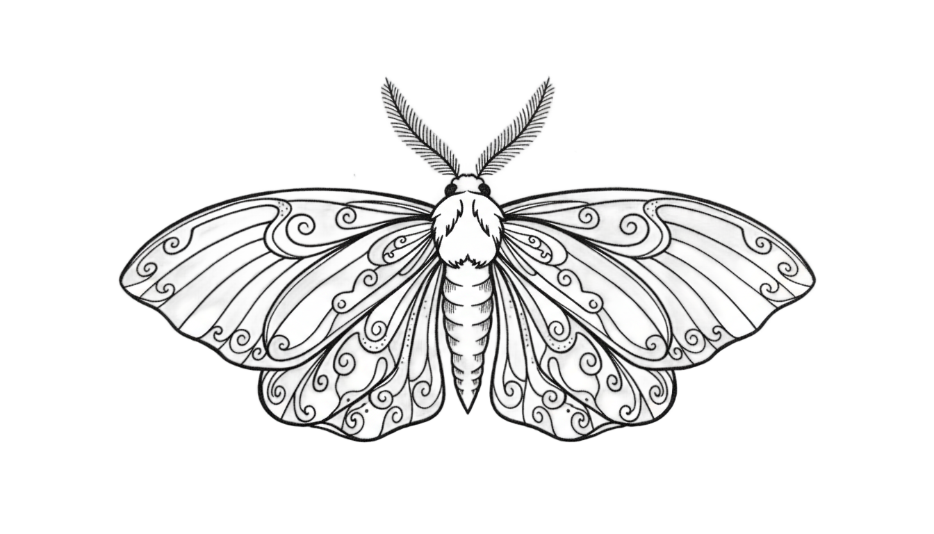 moth outline png PNG transparent background