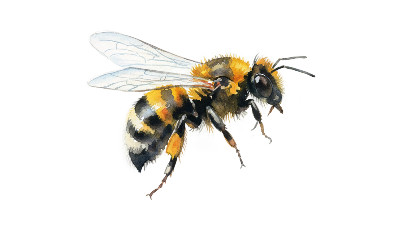 watercolor bee png PNG transparent background