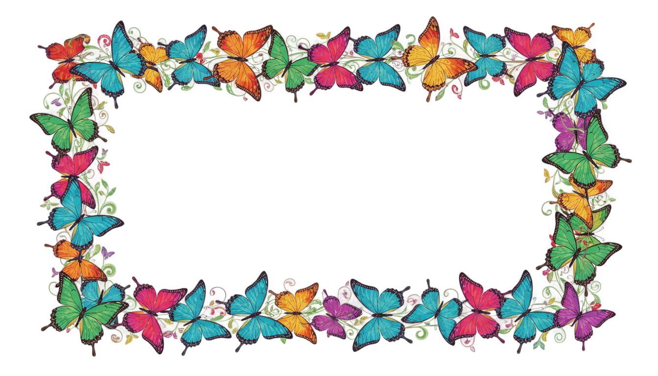 butterfly border design png PNG transparent background