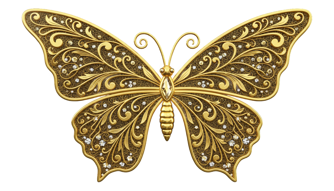 gold butterfly clipart png PNG transparent background