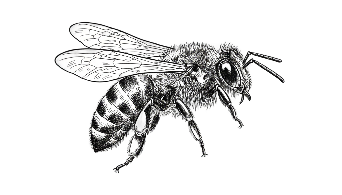 bee clipart black and white png PNG transparent background