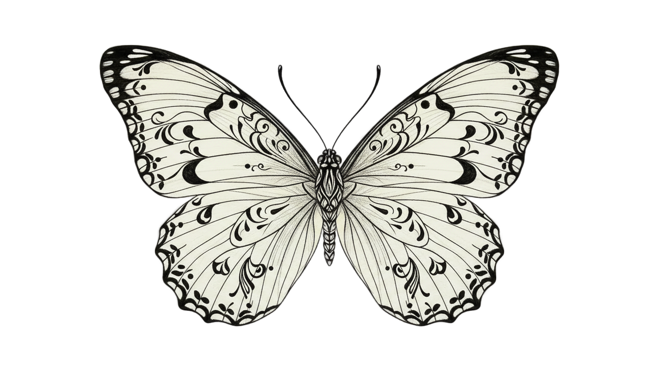 butterfly png black and white PNG transparent background