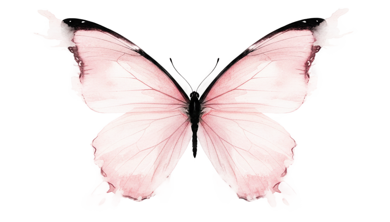 pink watercolor butterfly png PNG transparent background