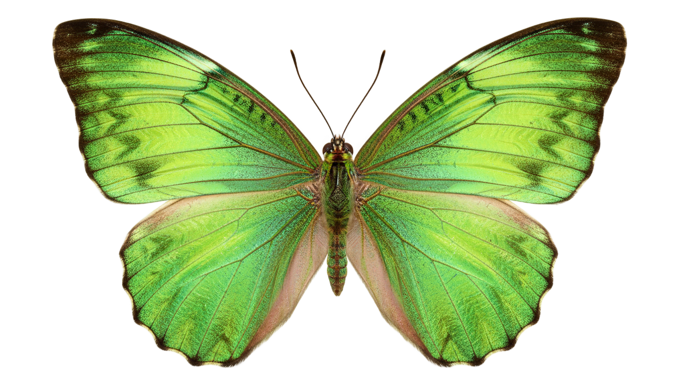 real green butterfly png PNG transparent background