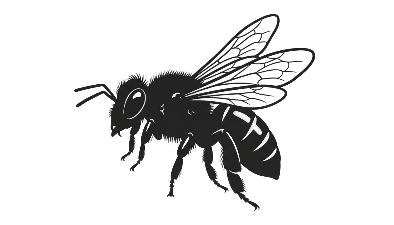 honey bee silhouette png PNG transparent background