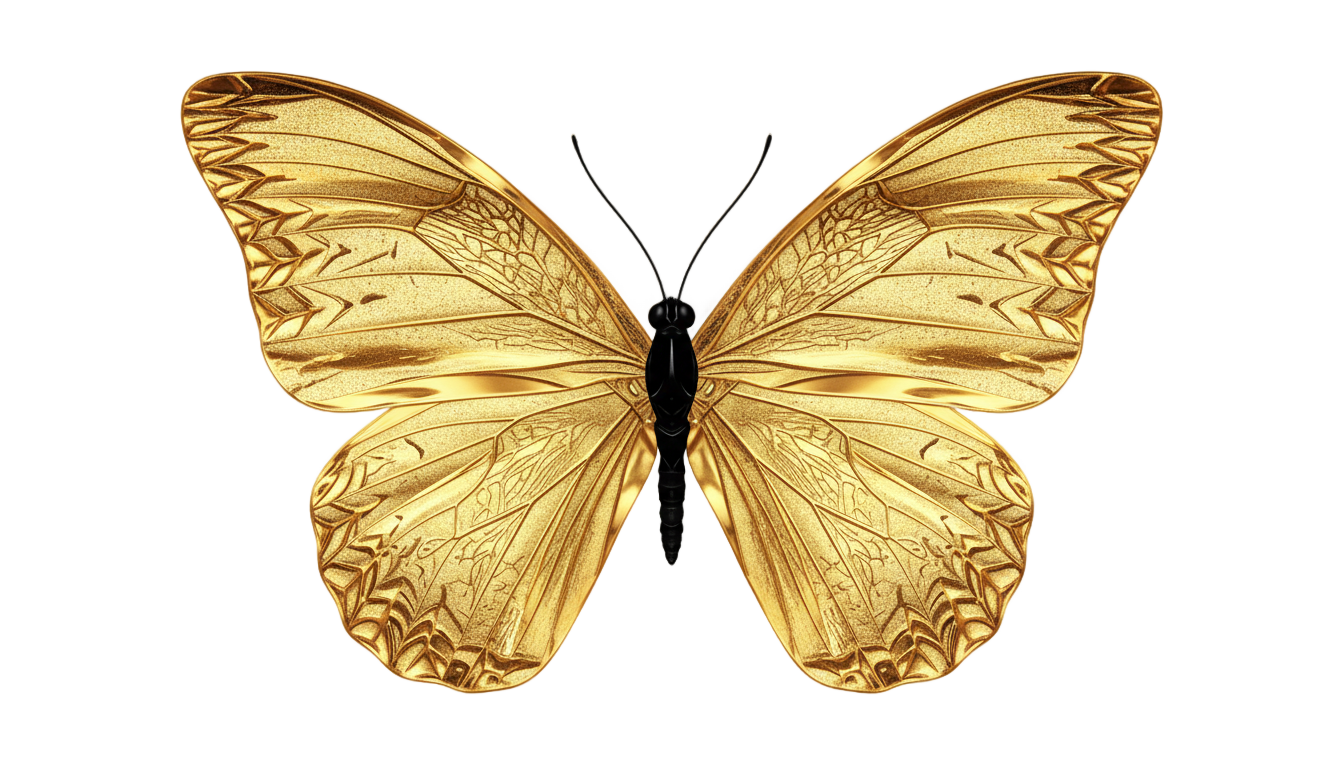 golden butterfly png PNG transparent background