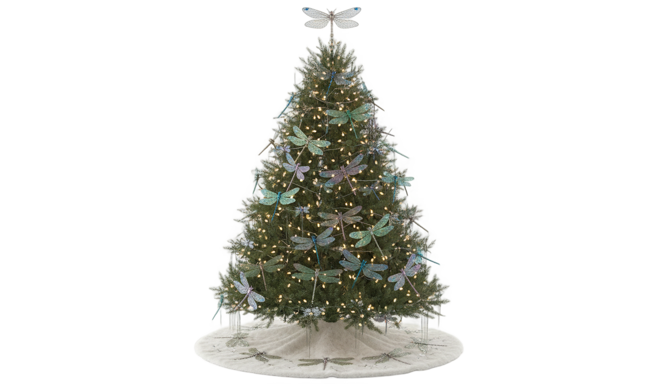 dragonfly christmas tree png PNG transparent background