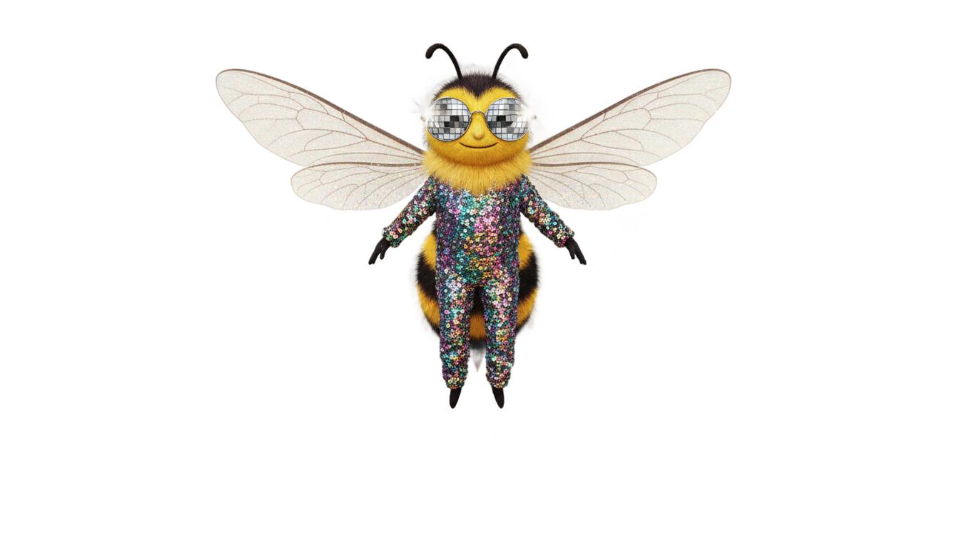 disco bee grow a garden png PNG transparent background
