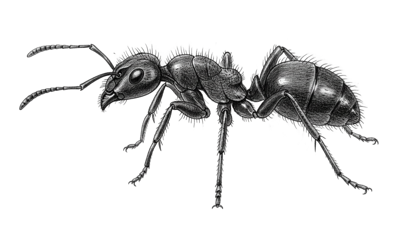 ant png black and white PNG transparent background