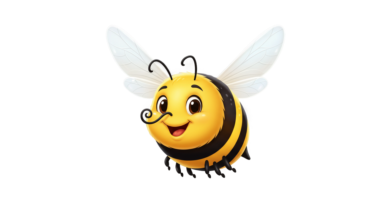 honey bee cartoon png PNG transparent background