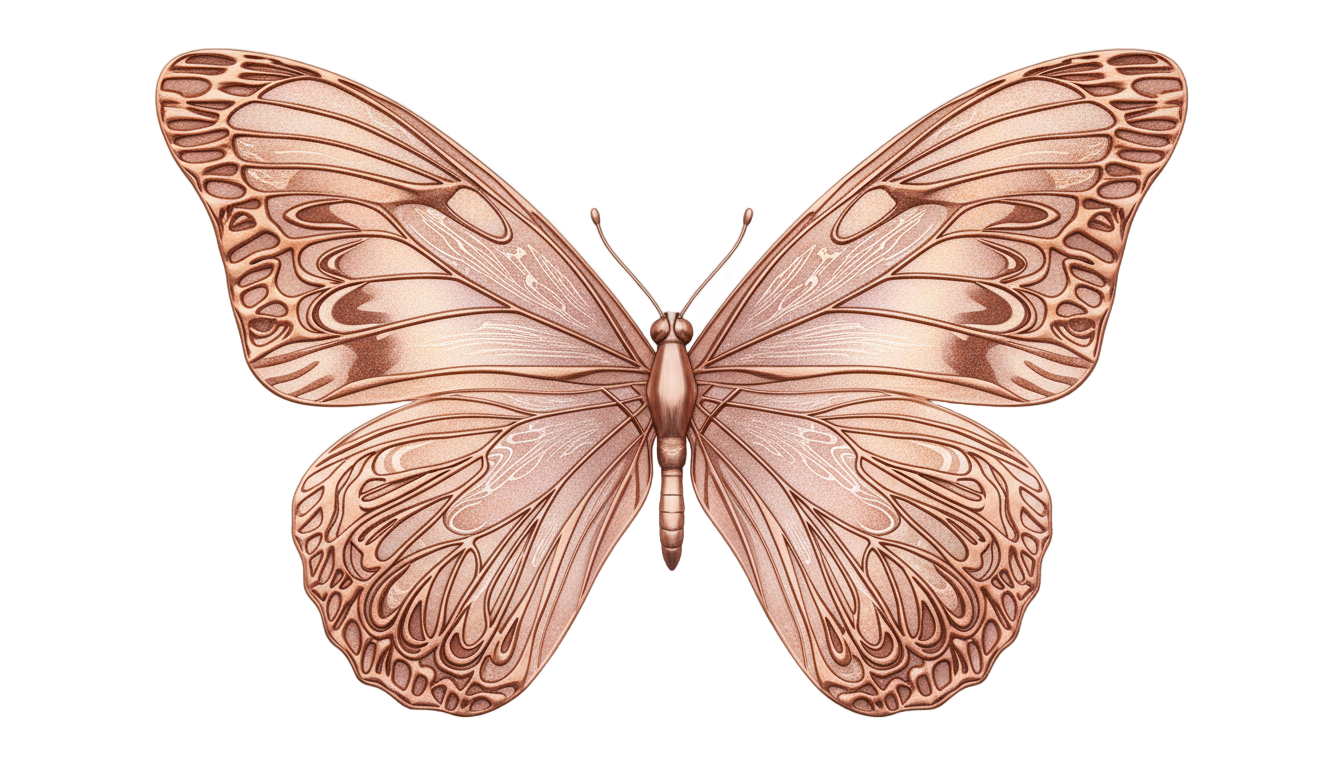 rose gold butterfly png PNG transparent background
