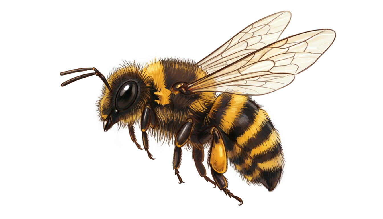 honey bee drawing png PNG transparent background