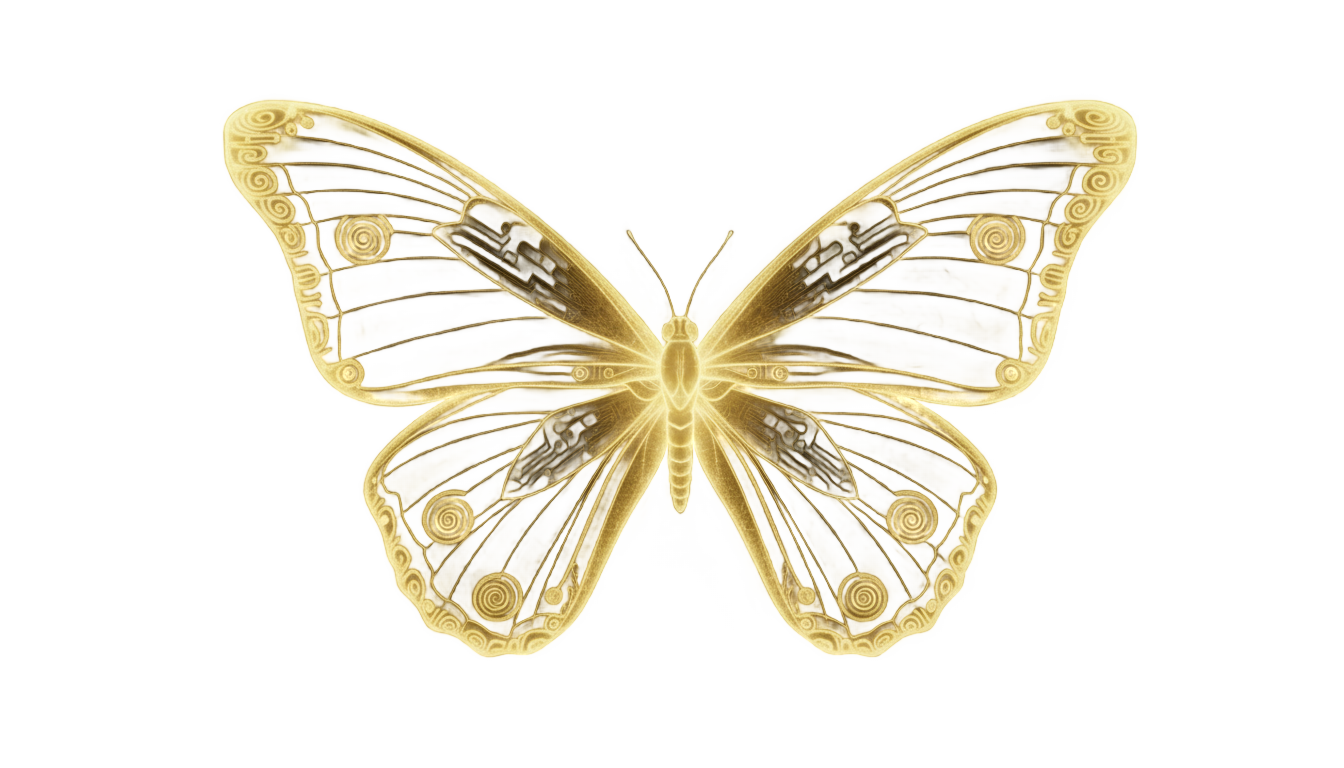yellow glowing butterfly png PNG transparent background
