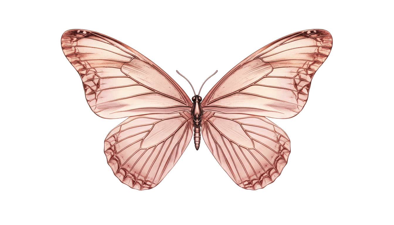 rose gold butterfly png PNG transparent background