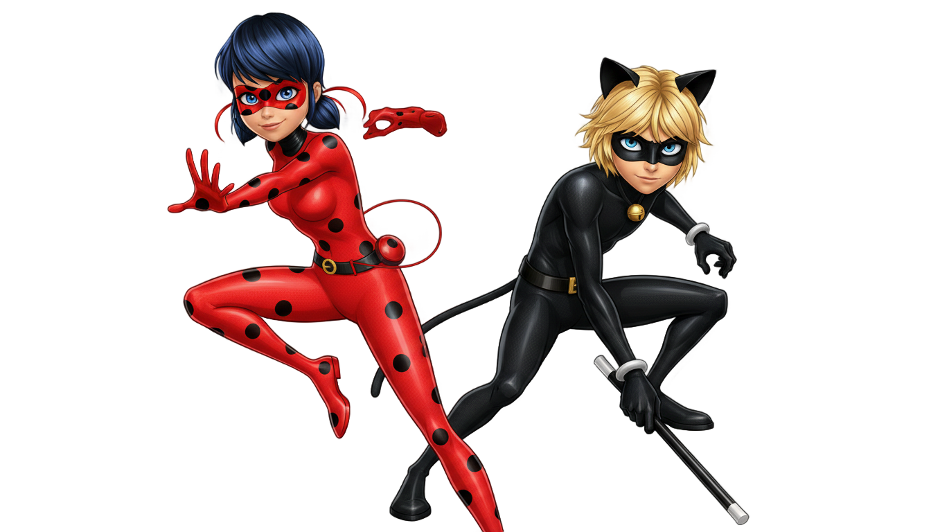 miraculous ladybug and cat noir png PNG transparent background