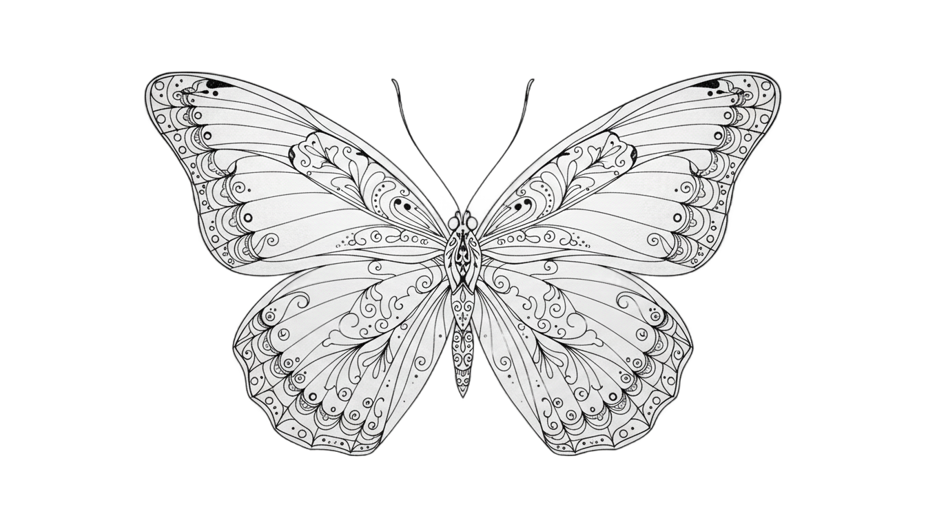 butterfly png black and white PNG transparent background