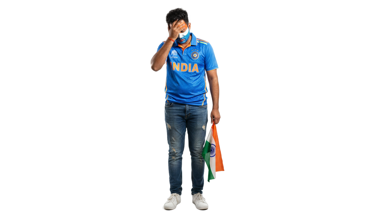 disappointed cricket fan png PNG transparent background