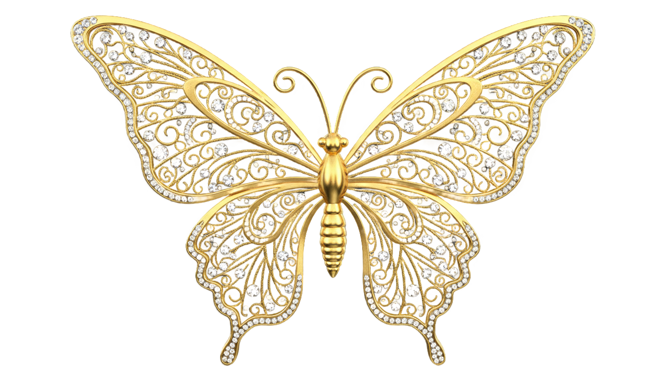 gold butterfly clipart png PNG transparent background
