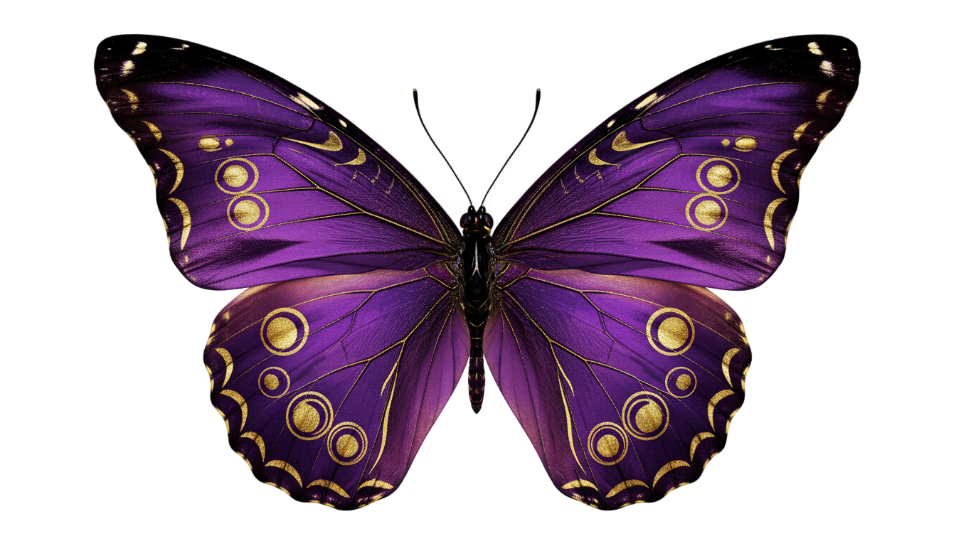 purple and gold butterfly png PNG transparent background