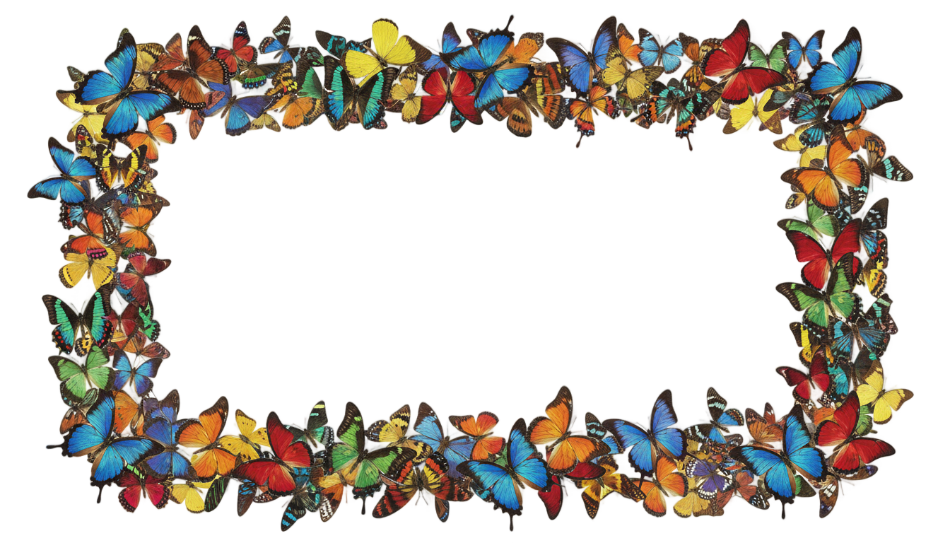 butterfly border design png PNG transparent background