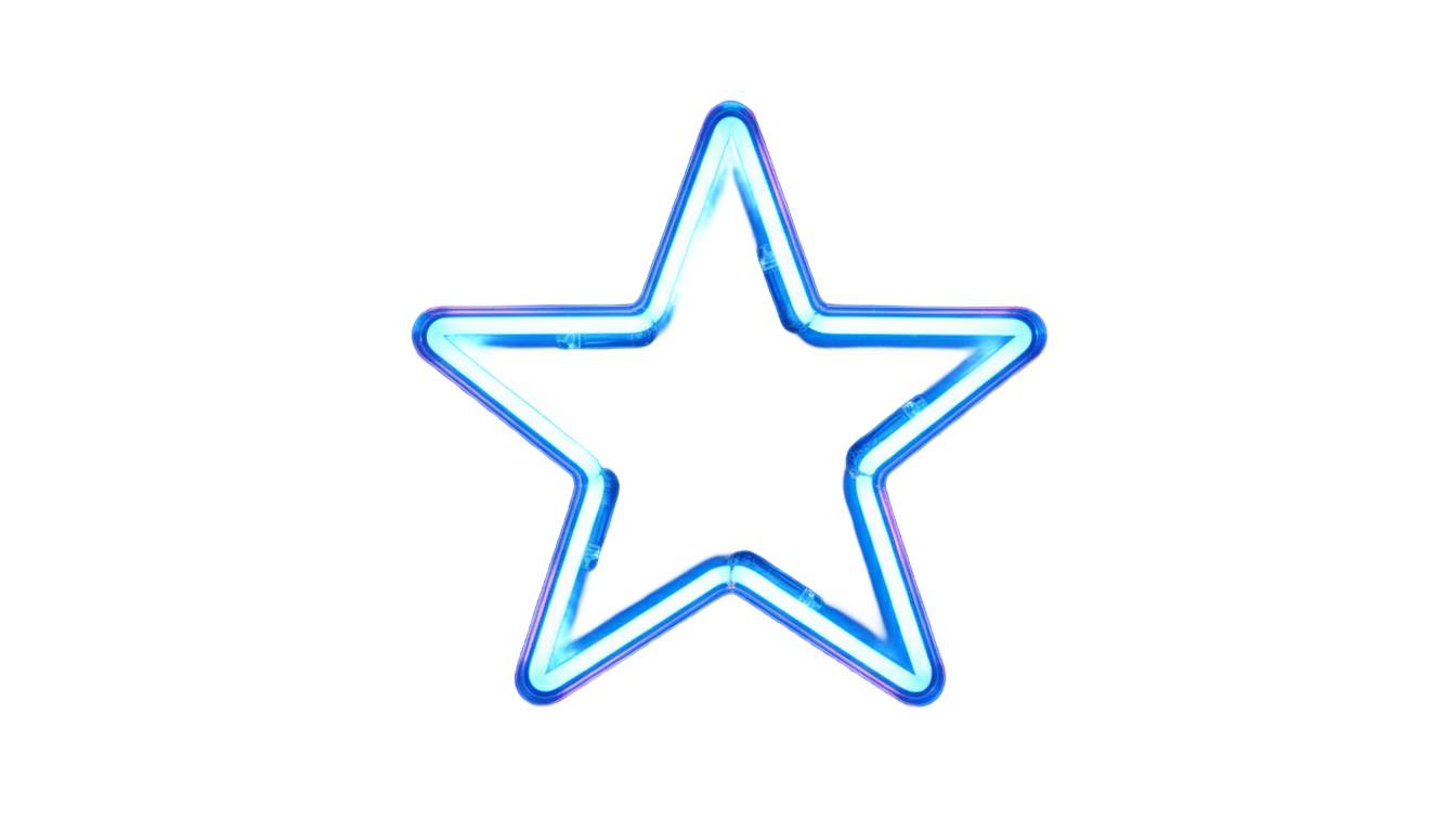 neon light star png PNG transparent background